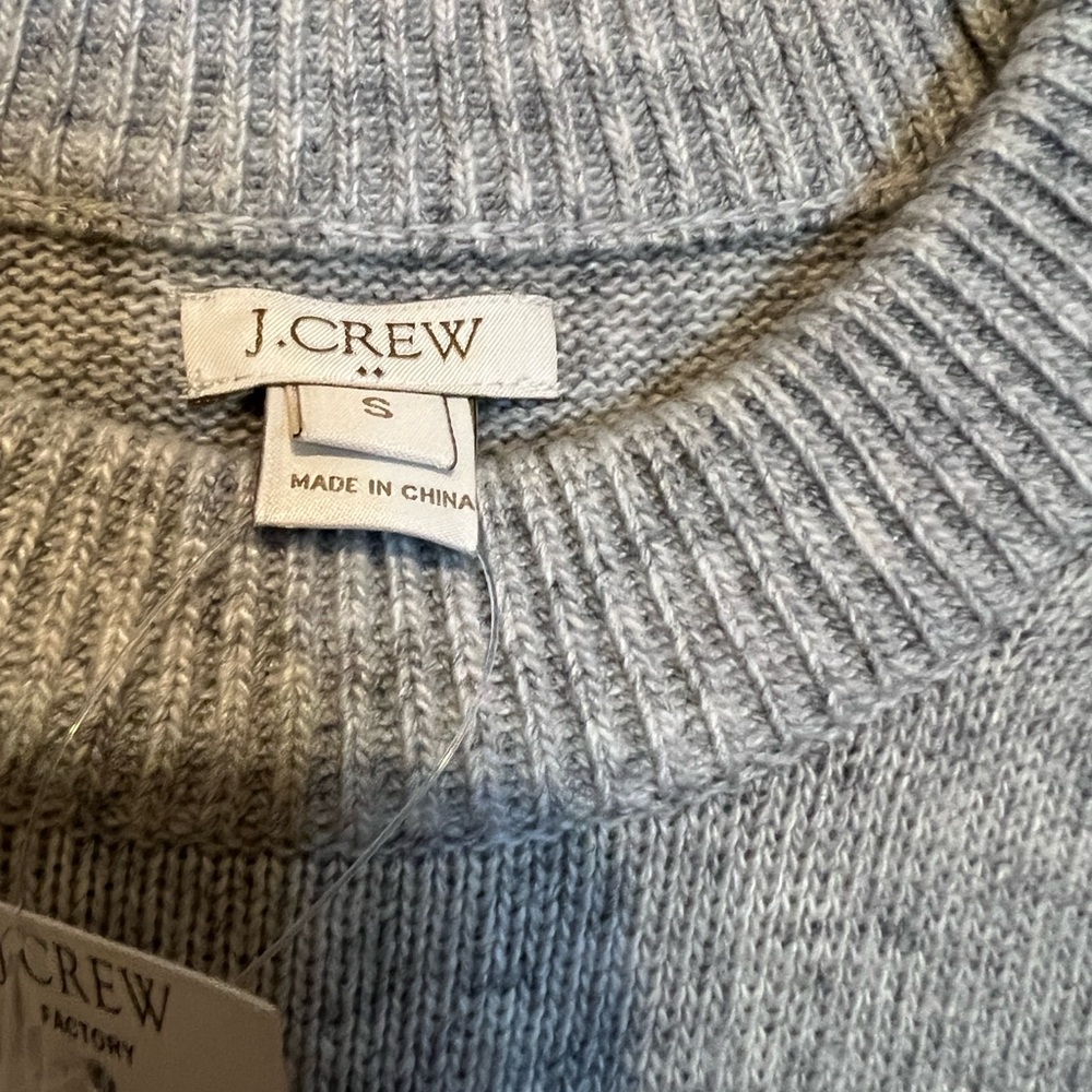 J. Crew Light Gray Crewneck Sweater with oversized pockets. Size S - Picture 3 of 5